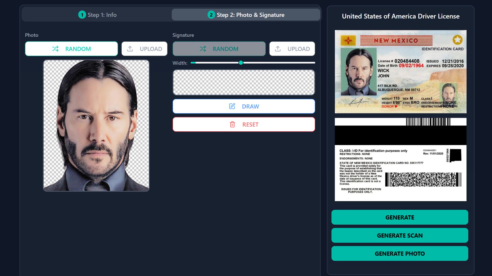 Driver License Generator Interface - Educational Use Only Step-by-step guide showing how to use OnlyFake driver license generator interface for educational template creation